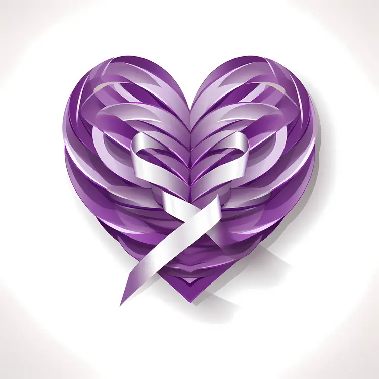 Beautiful Purple Ribbon Heart for Valentine's Day