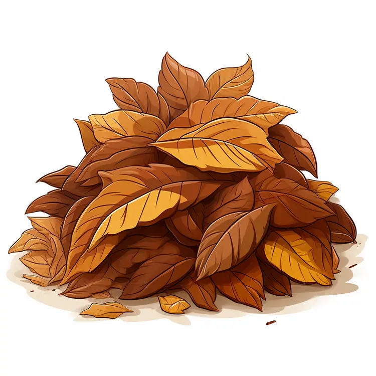 Pile of Brown Leaves in Autumn
