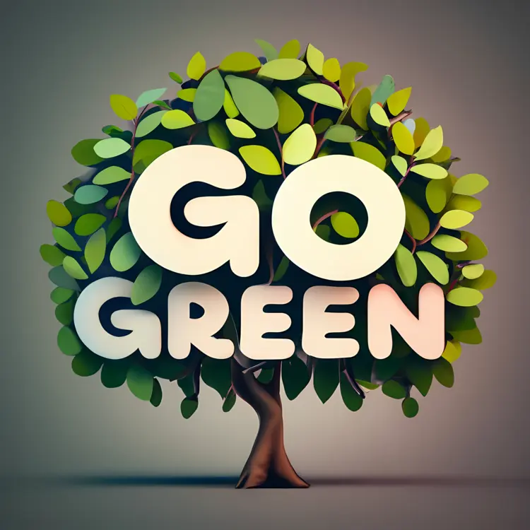 Go Green Slogan with Vibrant Tree