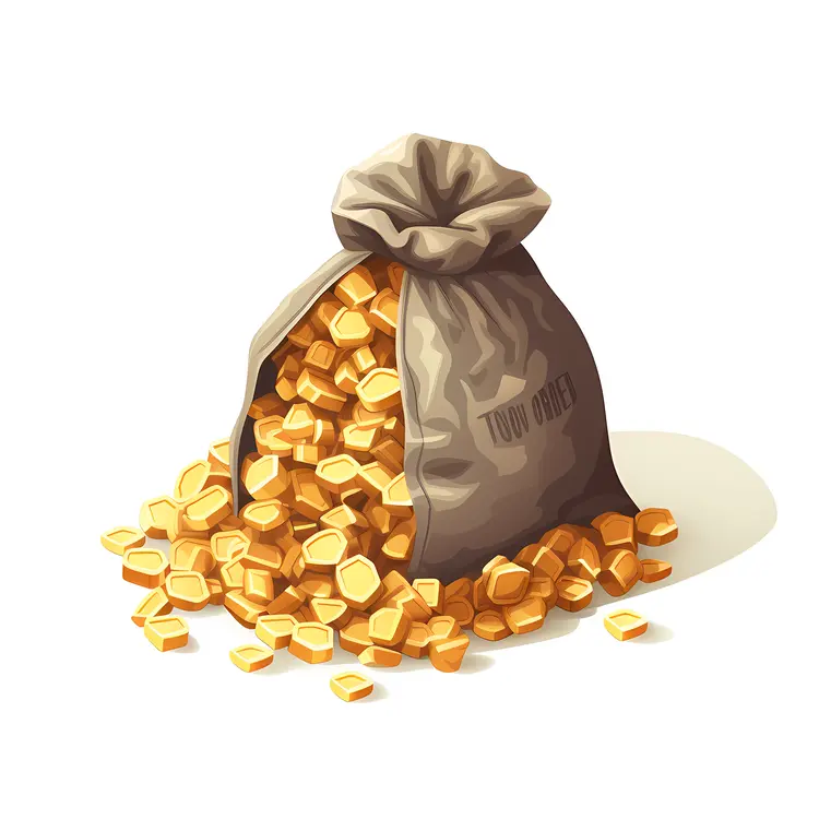 Brown Money Bag with Gold