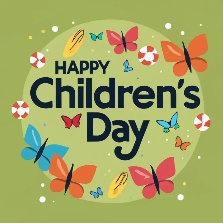 Happy Children's Day with Butterflies