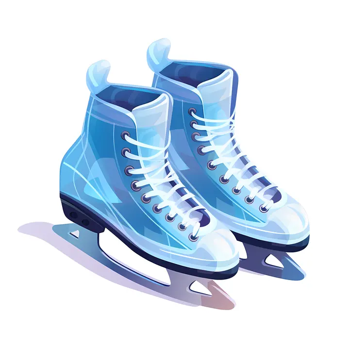 Blue Ice Skates with Laces