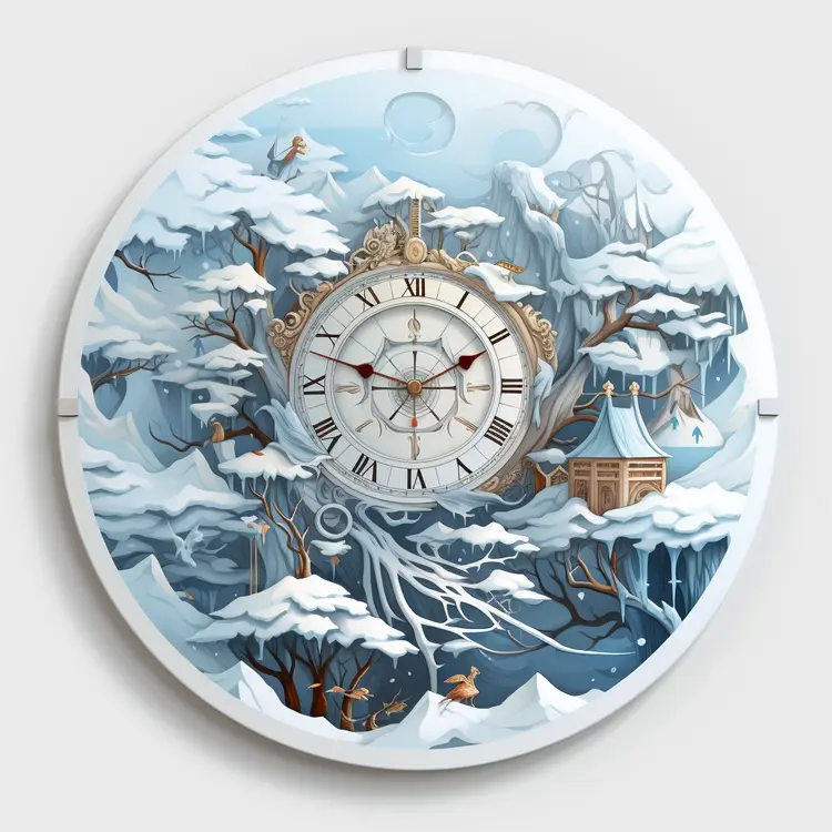 Winter Fantasy Decorative Clock