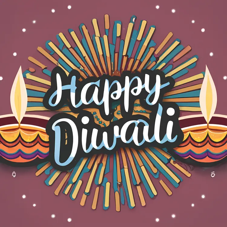 Happy Diwali with Vibrant Diya Lamps