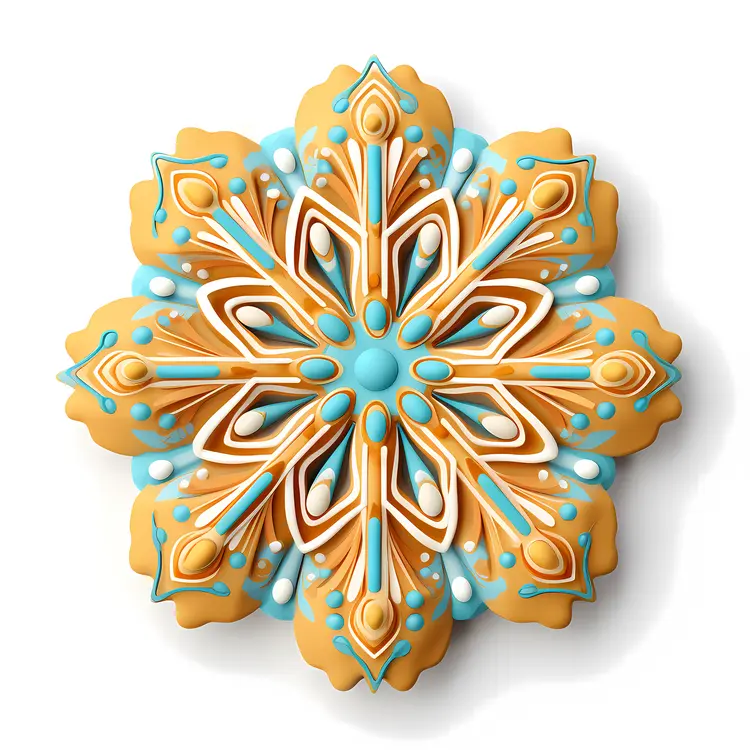 Beautifully Decorated Snowflake Cookie