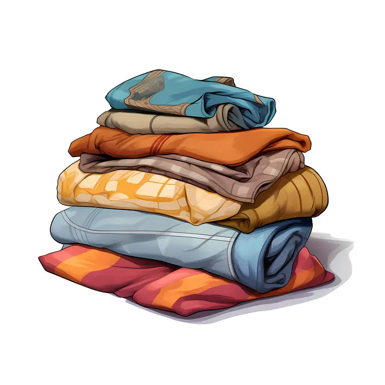 Assorted Folded Clothes in a Neat Pile