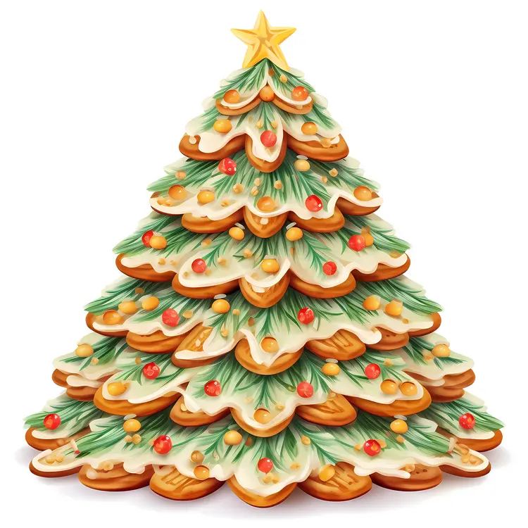 Festive Christmas Tree Made of Cookies
