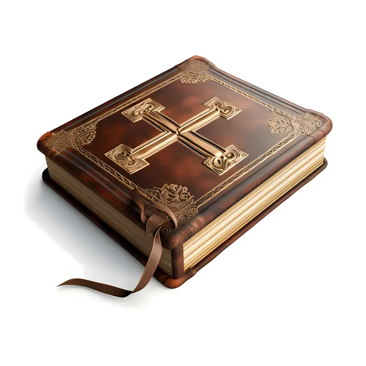 Antique Bible with Cross