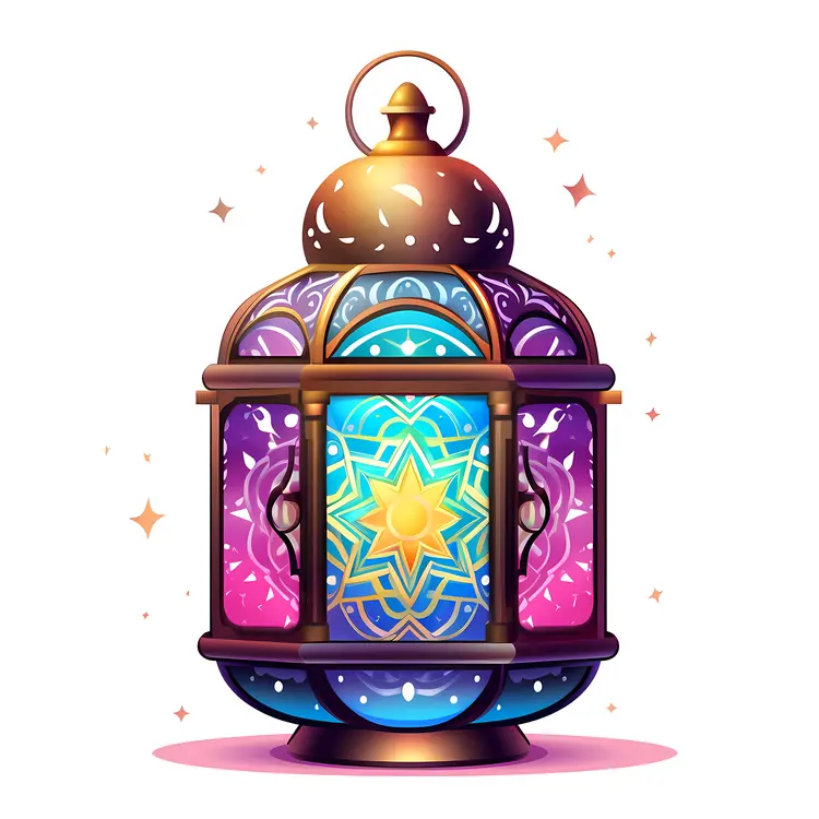 Colorful Lantern with Star Design