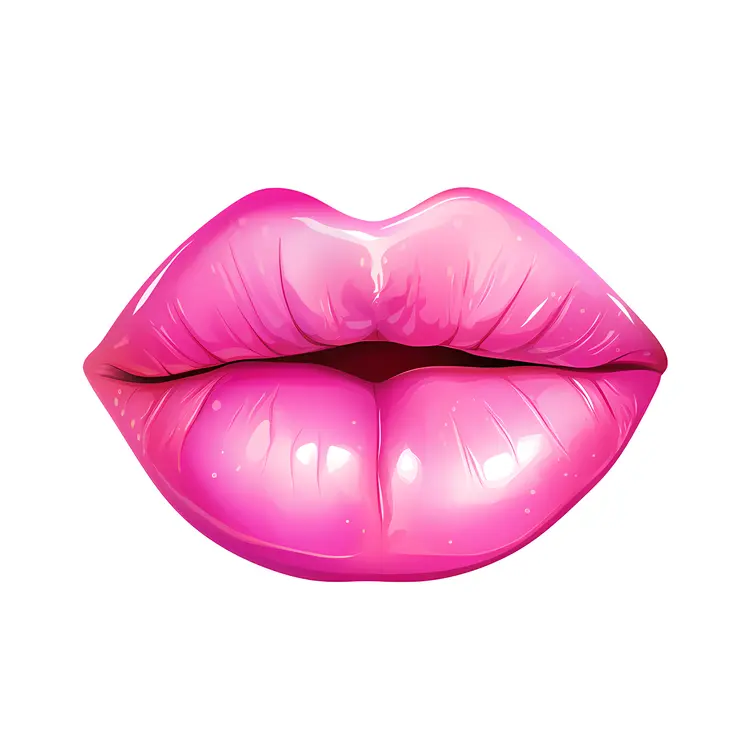 Shiny Pink Lips Illustration