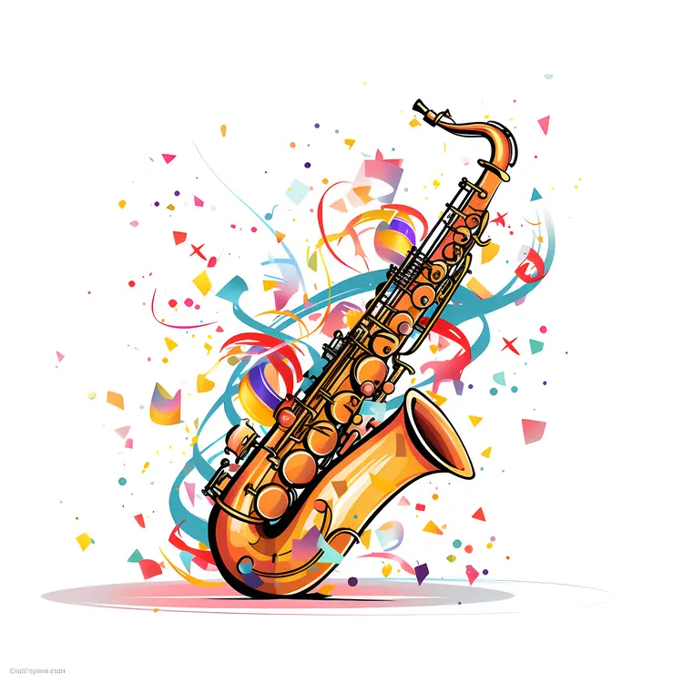 Saxophone with Confetti