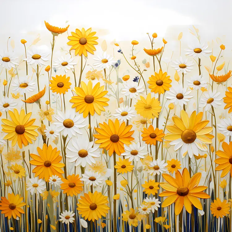 Yellow and White Flowers in Bloom