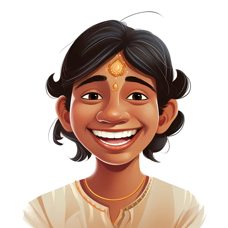 Joyful Person with Traditional Decoration
