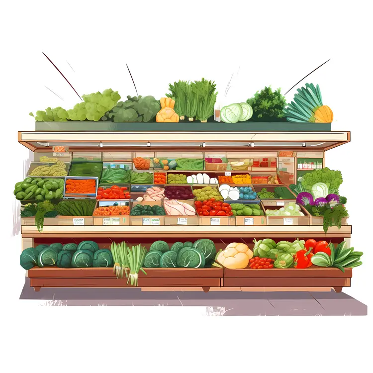 Varied Vegetable Stand at Market