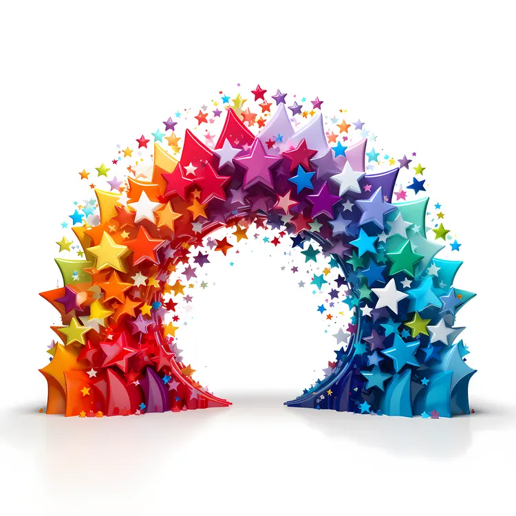Colorful Starry Arch with 3D Effect