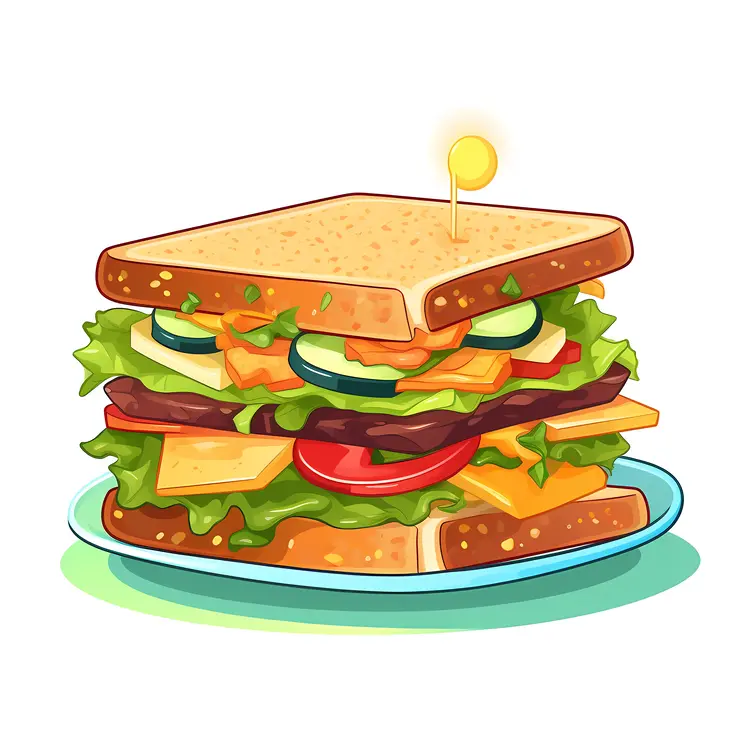 Tasty Sandwich with Lettuce and Tomato