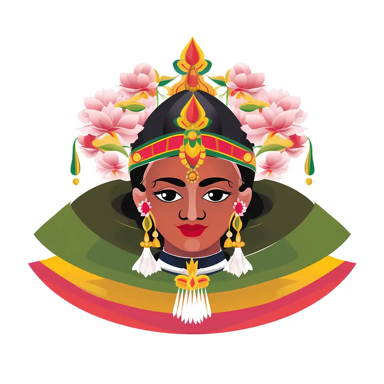 Traditional Kathakali Mask Illustration