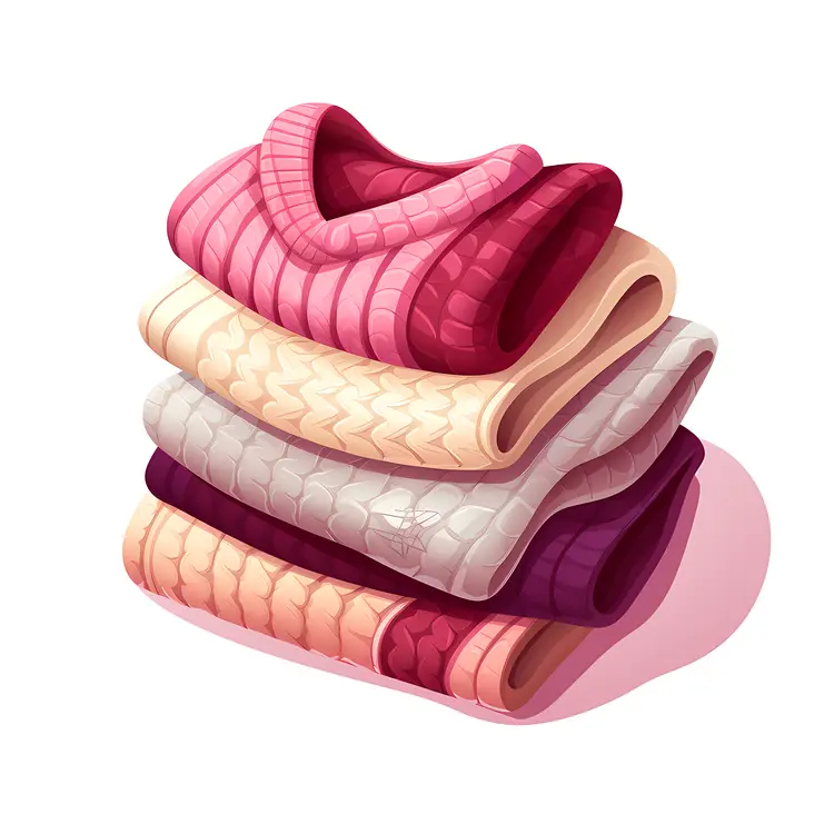 Stack of Pink and White Sweaters