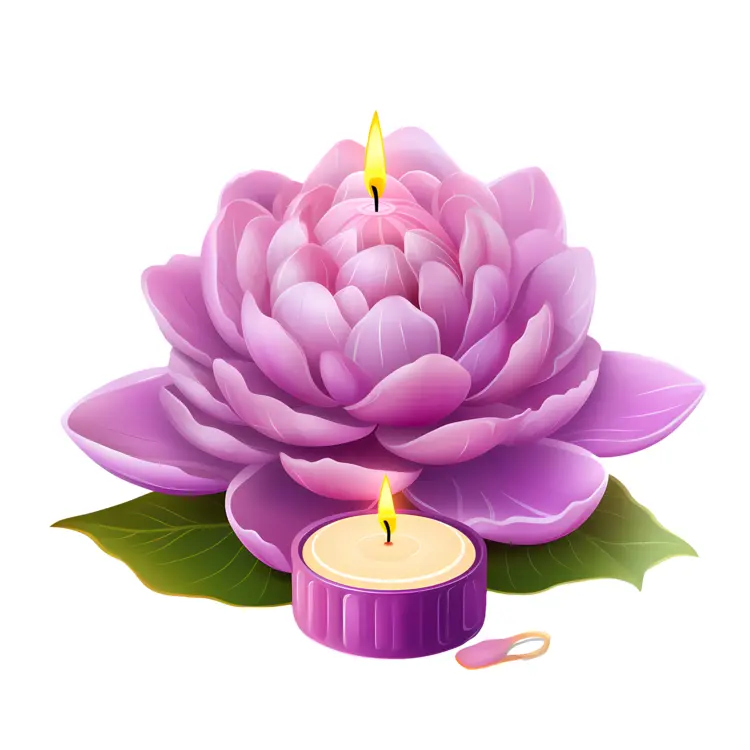 Pink Candle in Lotus Flower