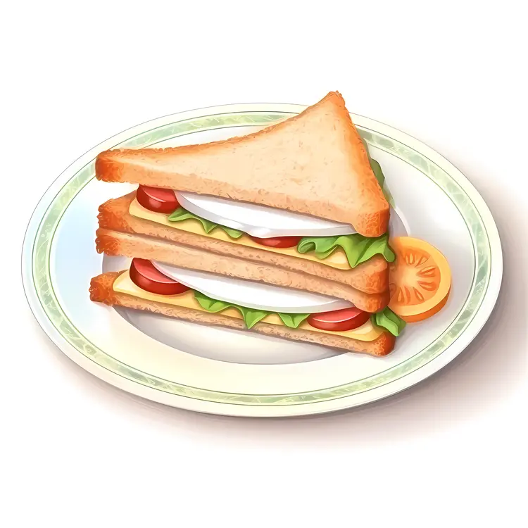 Delicious Sandwich on a Plate