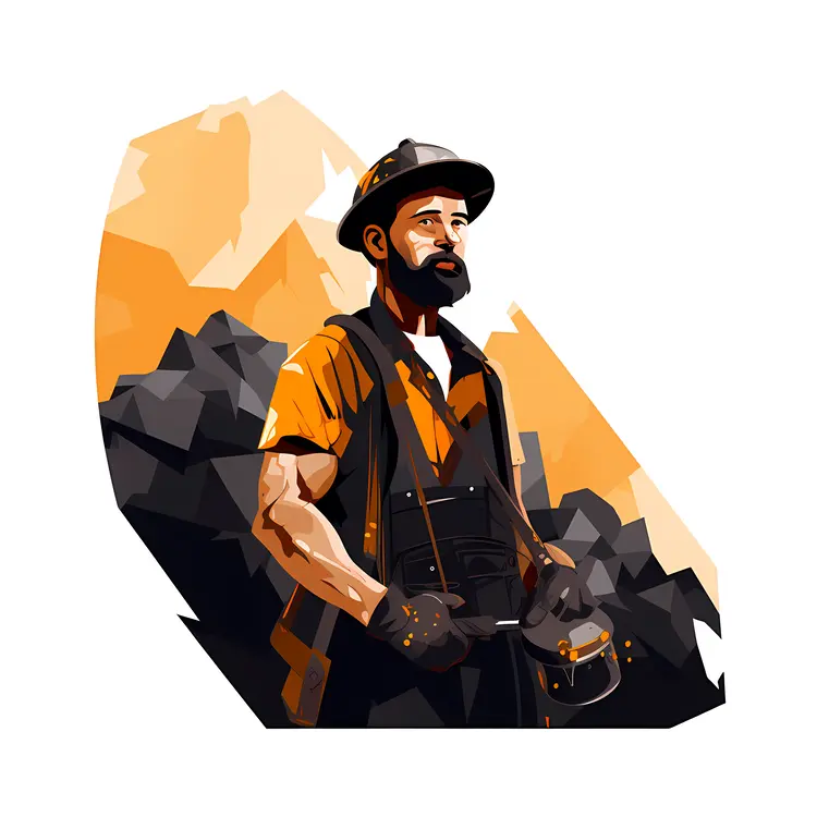Determined Miner with Pickaxe