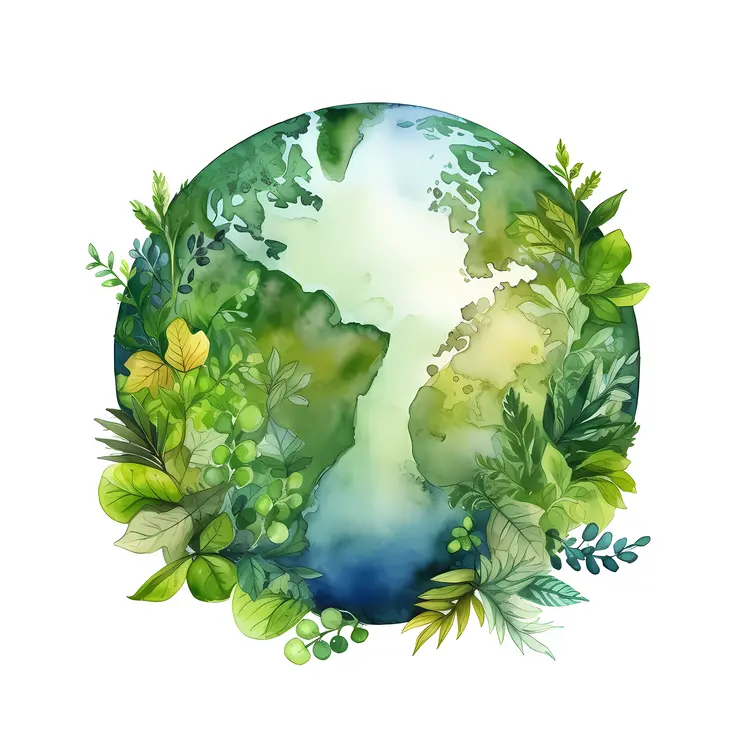 Earth with South America Surrounded by Greenery