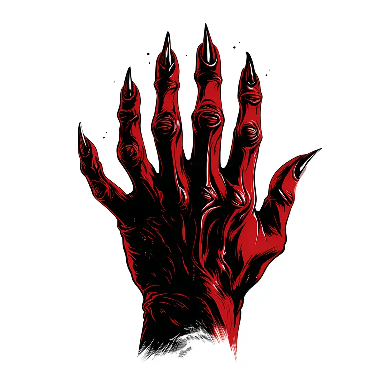 Red Clawed Hand Illustration