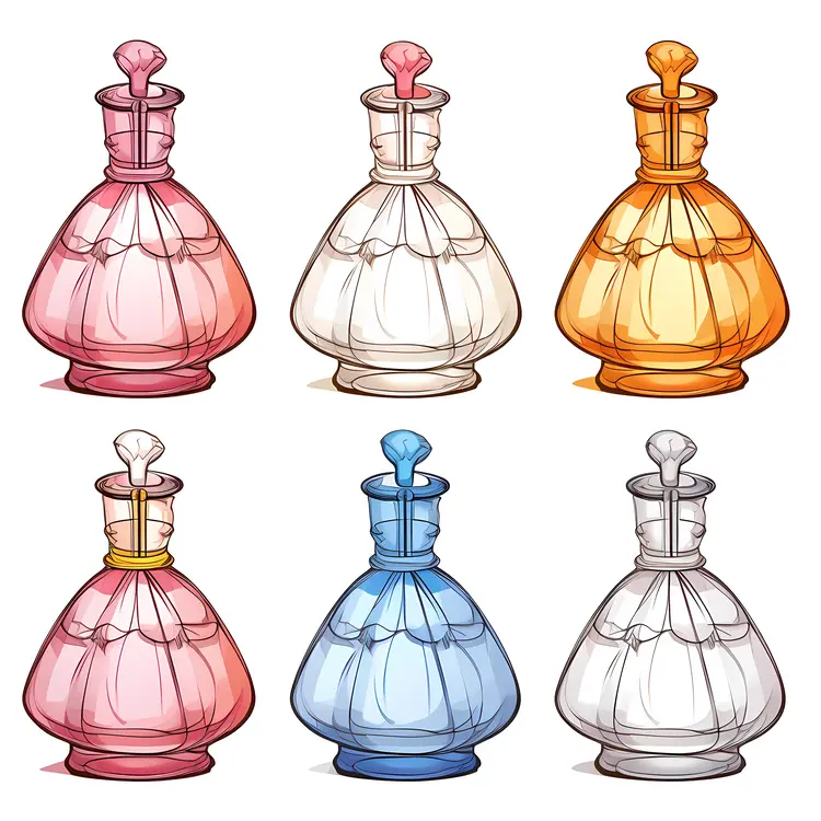 Colorful Perfume Bottles Collection