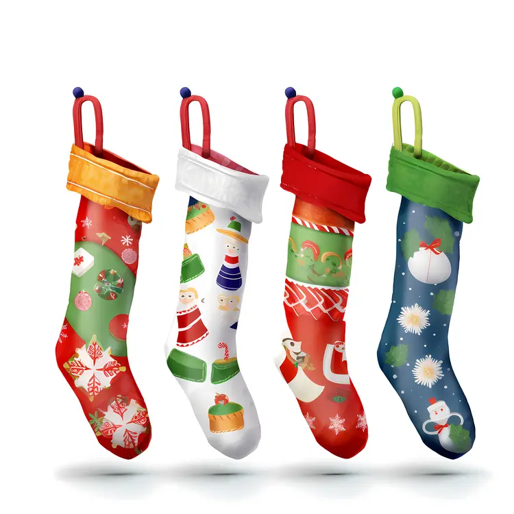 Colorful Hanging Christmas Stockings