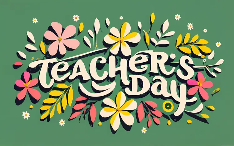 Teacher's Day with Colorful Flowers