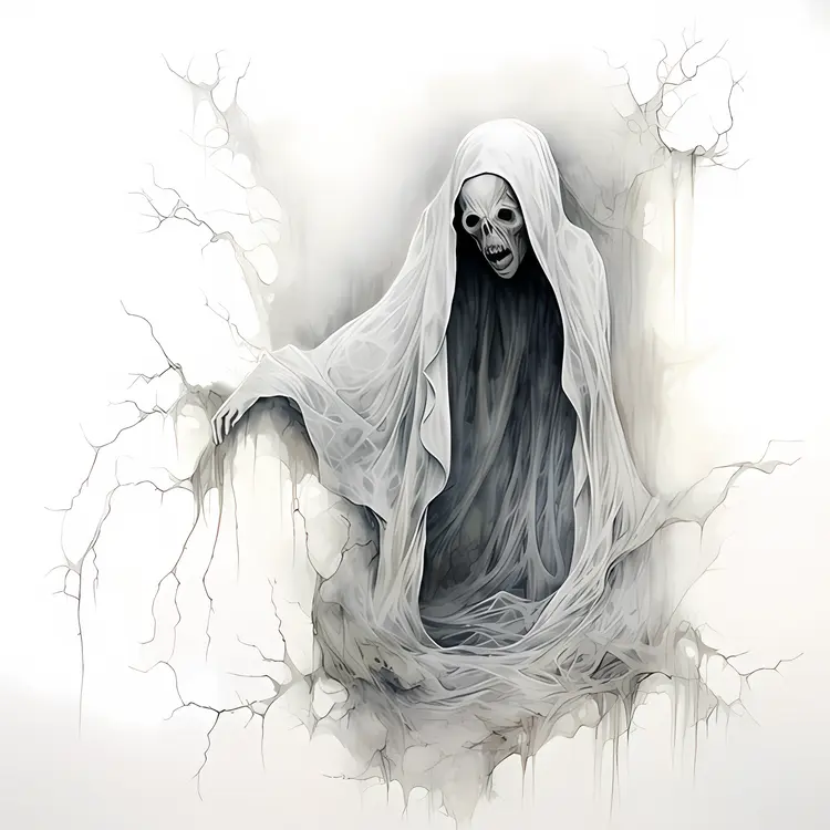 Spooky Ghost Illustration for Halloween