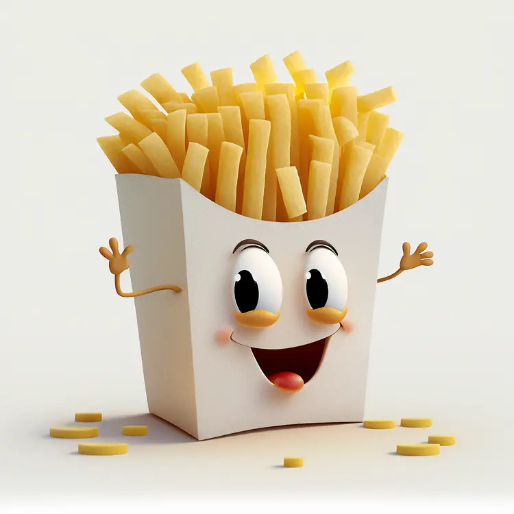 Happy Cartoon French Fries Box