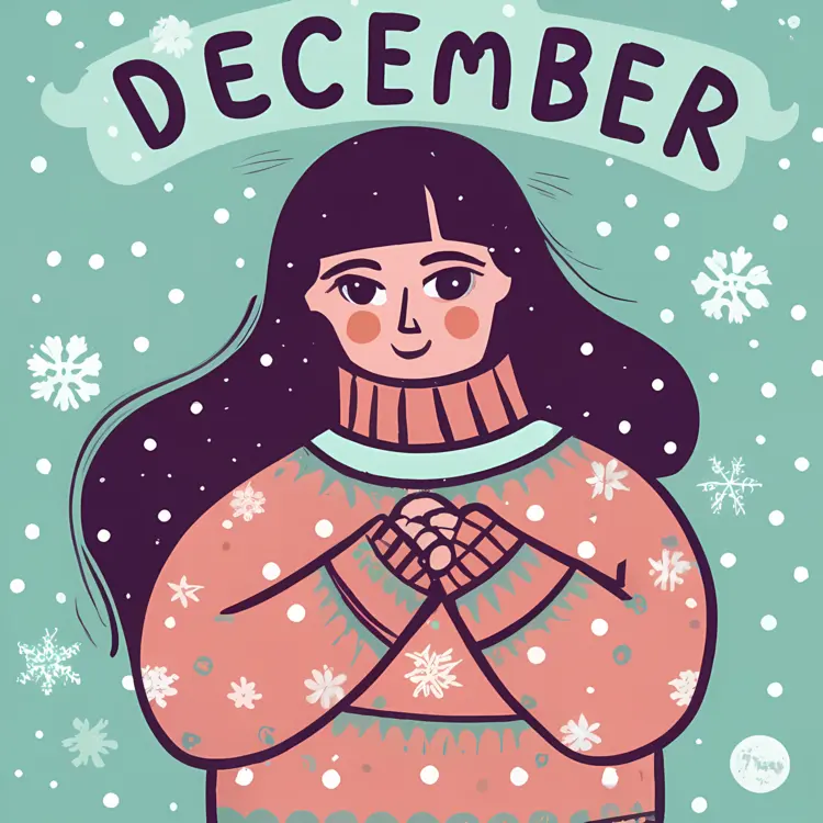 Girl in Winter Sweater for December