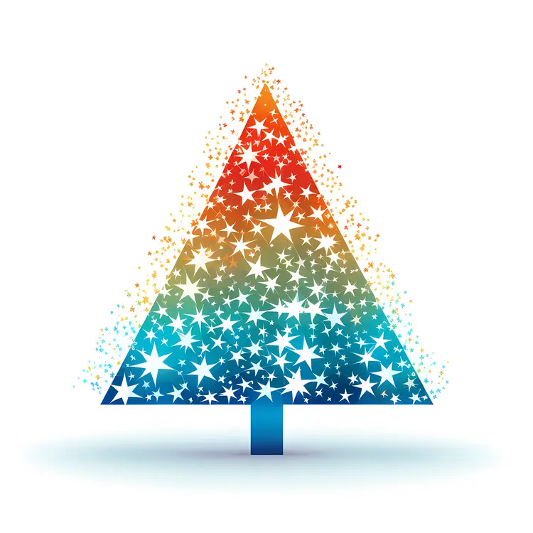 Colorful Starry Christmas Tree