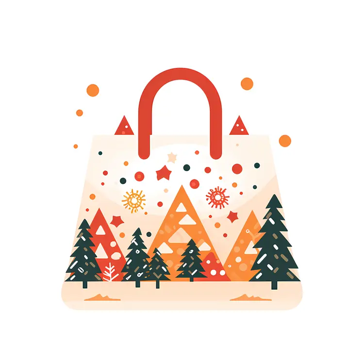Decorative Christmas Shopping Bag