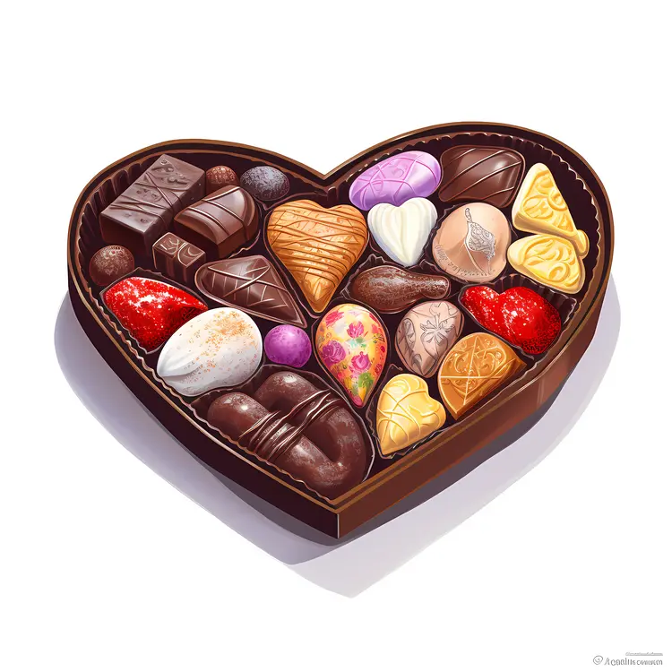 Assorted Heart-Shaped Box of Chocolates for Valentine's Day