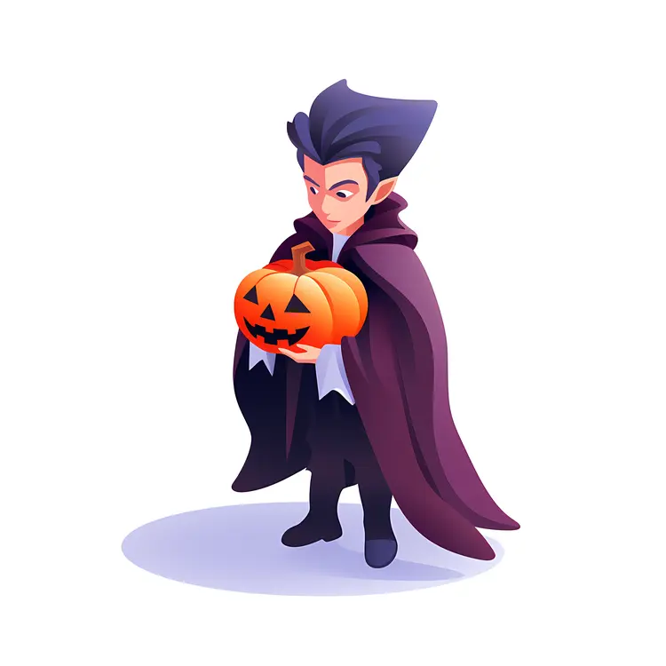 Vampire Character with Pumpkin