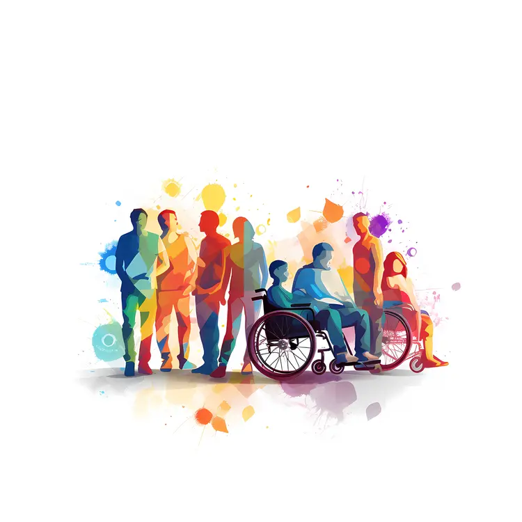 Diverse Group of People with Wheelchairs