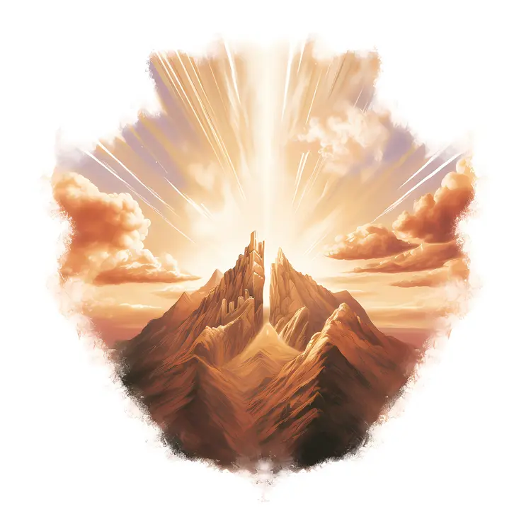 Mountain Sunrise with Radiant Light