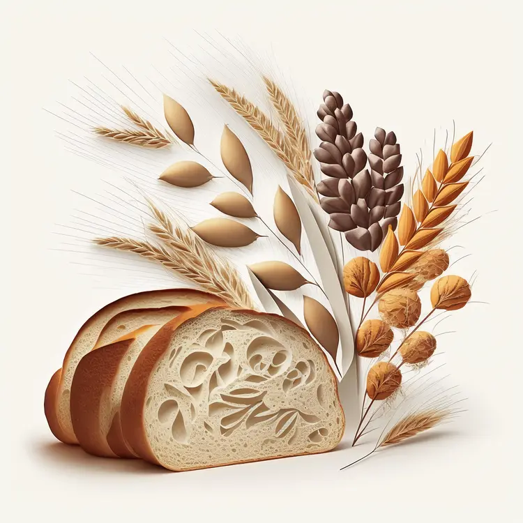 Sliced Bread with Wheat and Grains