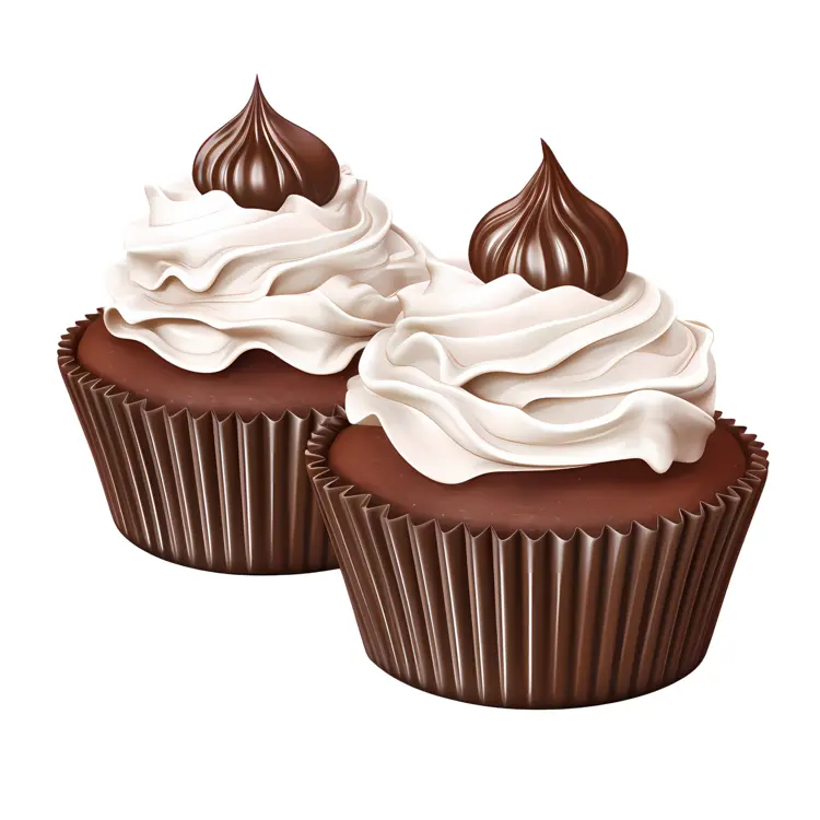 Chocolate Cupcakes with Cream Topping