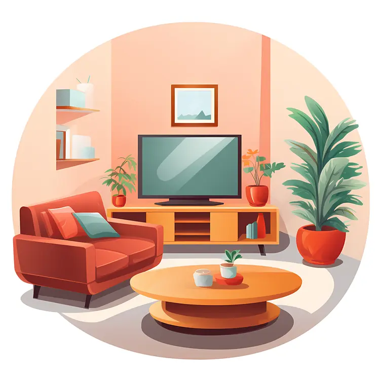 Cozy Living Room with TV