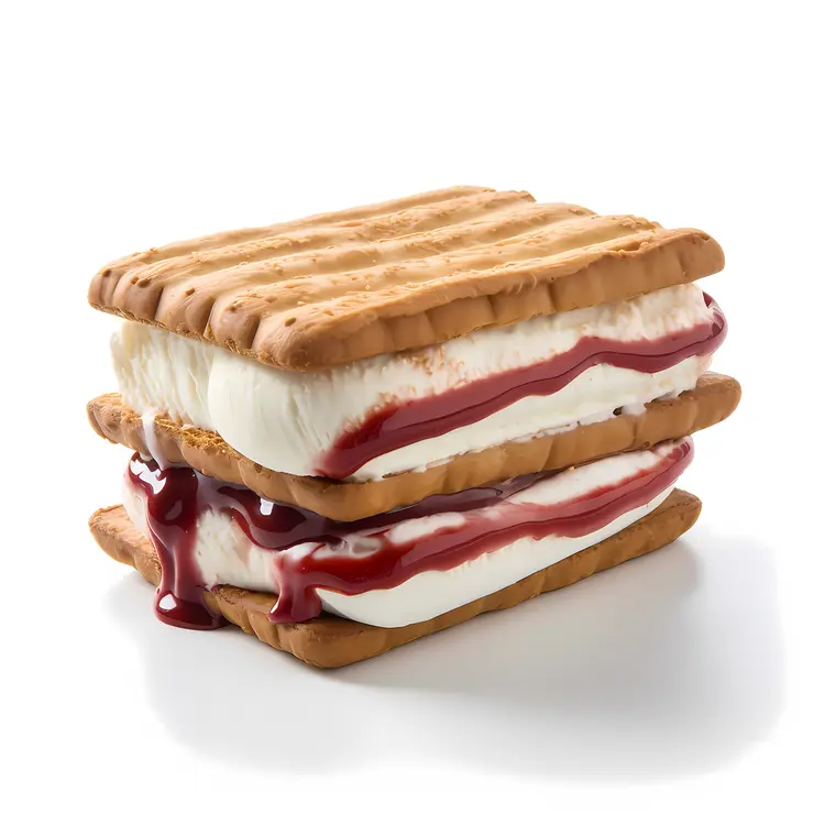 Berry Ice Cream Sandwich with Red Drizzle