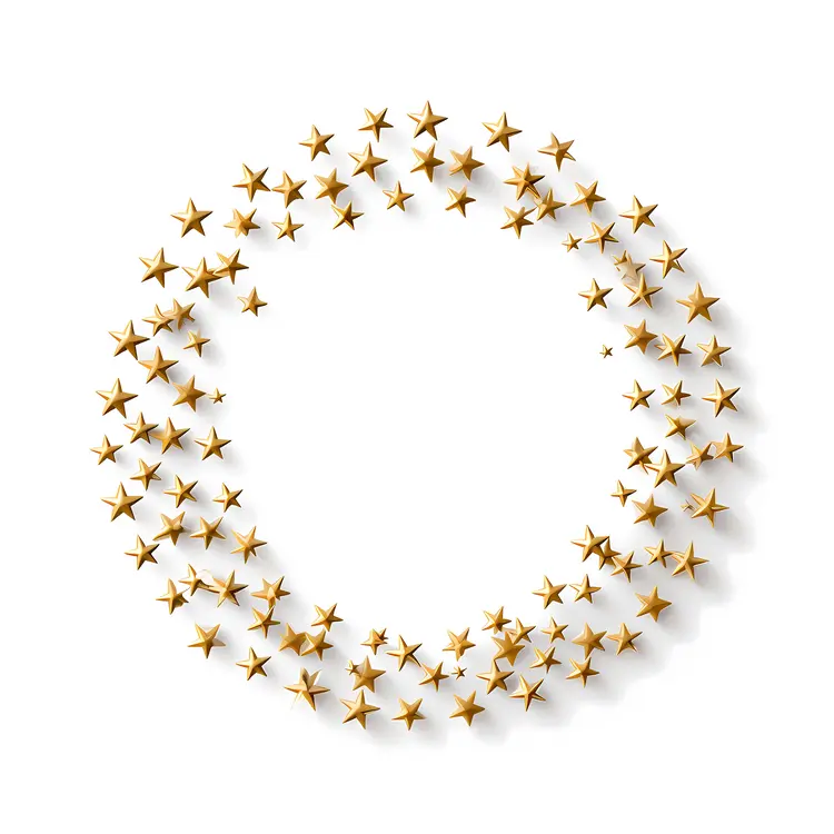 Shiny Golden Star Wreath
