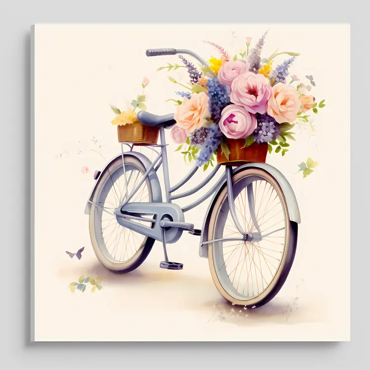 Bicycle with Floral Basket