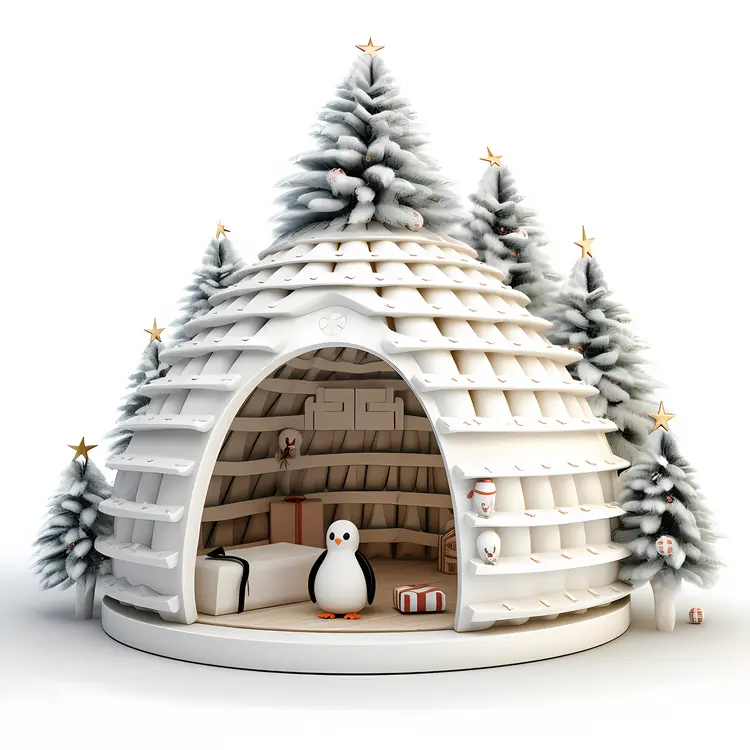 Penguin's Snowy Igloo