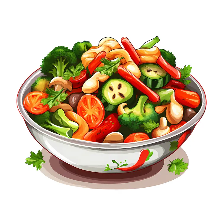 Colorful Bowl of Fresh Vegetables