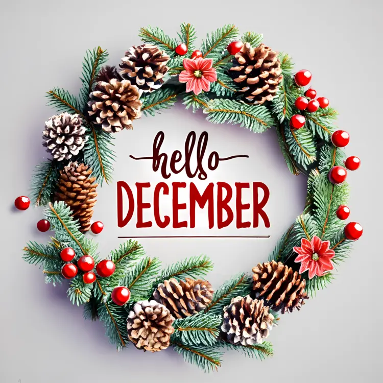 Wreath with Pinecones and Red Berries