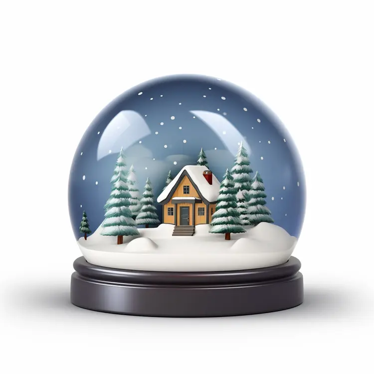 House in Snow Globe for Christmas Decoration