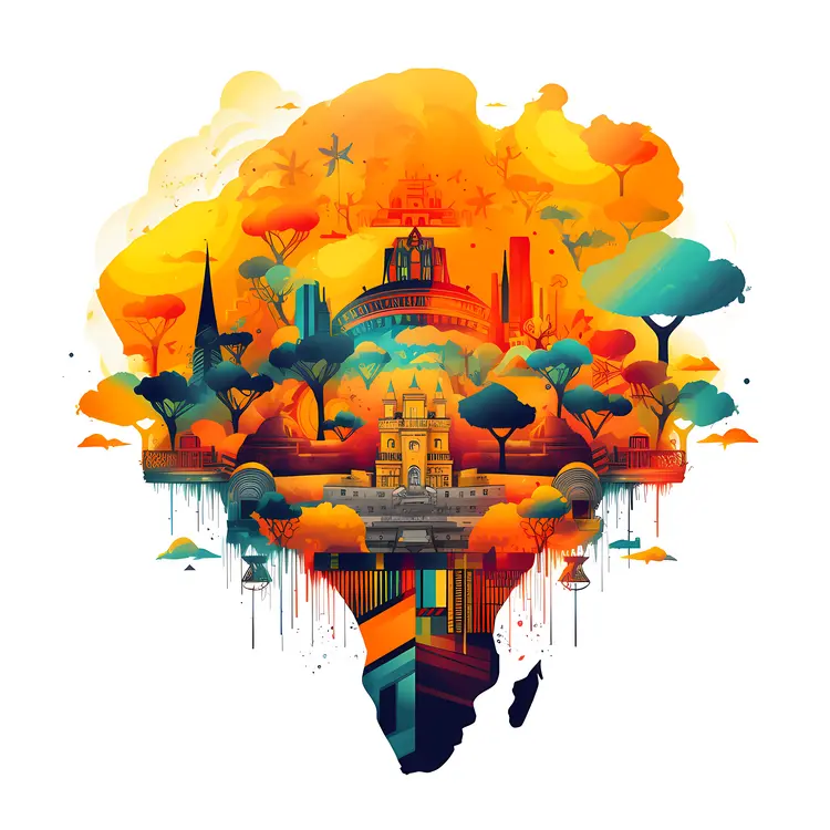 Vibrant Abstract Cityscape Illustration